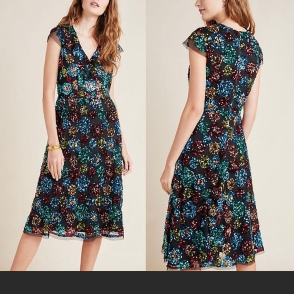 Anthropologie Sequin Midi Dress